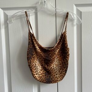 Urban Outfitters Leopard Print Cropped Tank Top